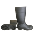 Black PVC safety boots rain boots steel head rubber sole non-slip waterproof anti-smashing anti-piercing